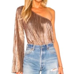 House of Harlow x Revolve 1960 Ross Top- Rose Gold asymmetrical top